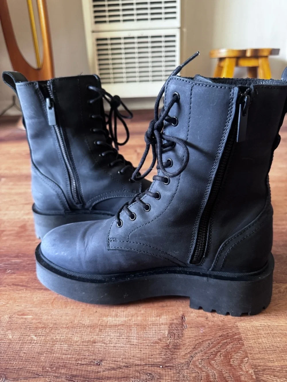 Thursday Quest Black Combat Moto Boots 6 (+) - Picture 7 of 16